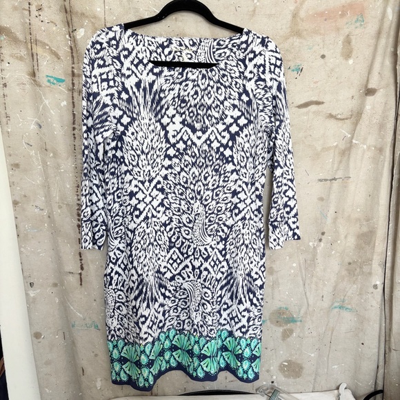 Lilly Pulitzer Hollee Dress in Pineapple Party Peacock Print - Picture 3 of 6